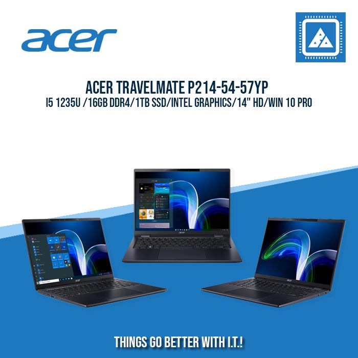 ACER TRAVELMATE P214-54-57YP  I5 1235U /16GB DDR4/1TB SSD | BEST FOR STUDENTS AND FREELANCERS LAPTOP ACER TRAVELMATE P214-54-57YP  I5 1235U /16GB DDR4/1TB SSD | BEST FOR STUDENTS AND FREELANCERS LAPTOP